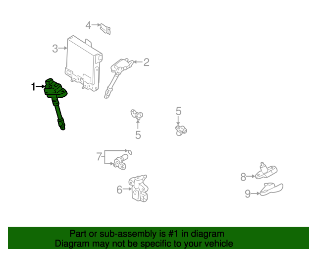 2001 Nissan Pathfinder Ignition Coil 224484W000 Nissan Parts Plus