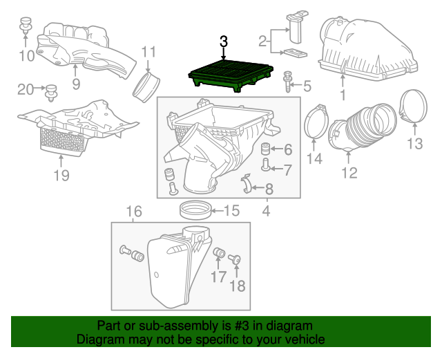 Genuine Element Assembly, Air Cleaner for 20162020 Acura MDX Part