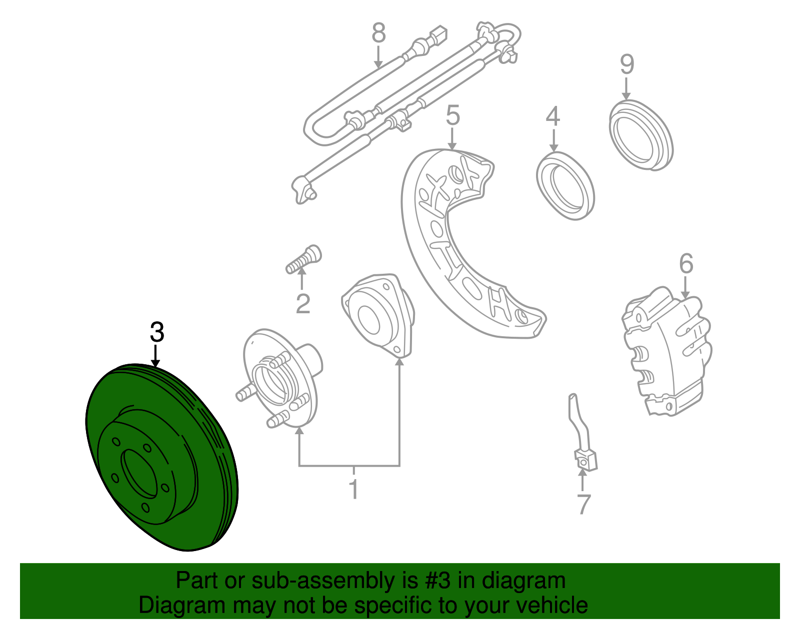 Rotor - Ford (YL2Z-1V125-AB)