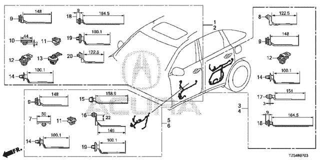 Wire Harness (4) for 2015 Acura MDX #0