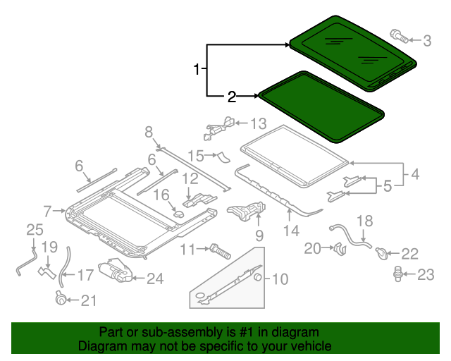 20112018 Volkswagen Jetta Sunroof Glass 5C6877071A OEM Parts Online