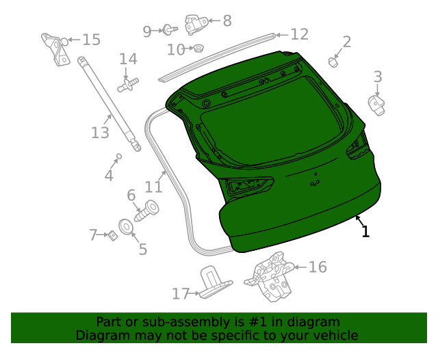20222024 Chevrolet Trailblazer Lift Gate to be Replaced by 42855048