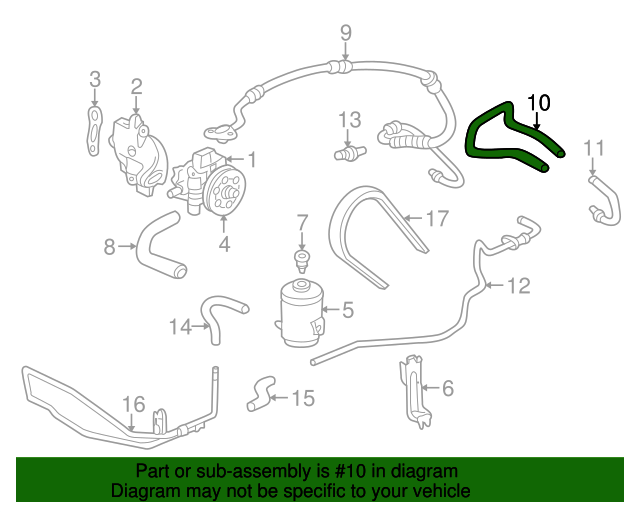 Factory Direct Hose, Return (LeftHand.AT) for 19982002 Honda Accord