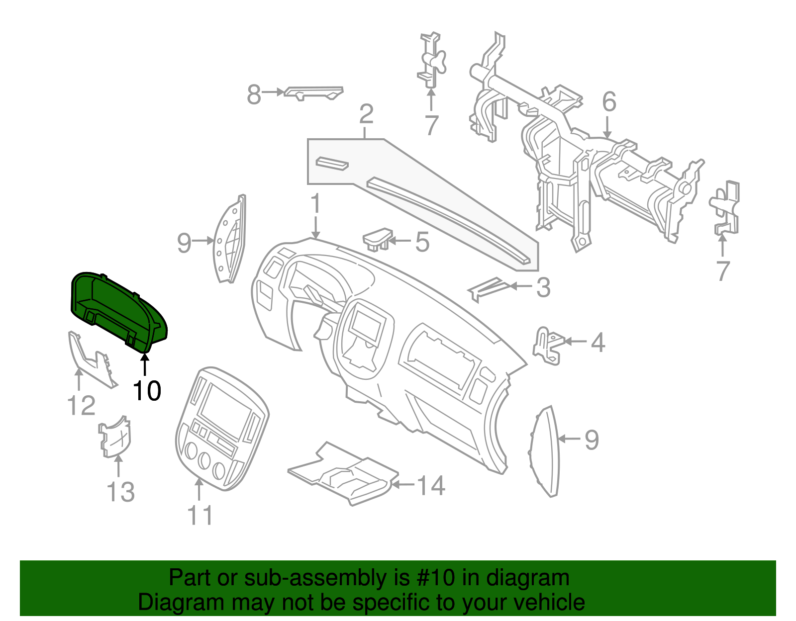 Cluster Bezel - Ford (YL8Z-78044D70-CAA)