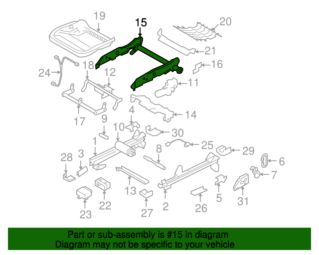 8629961 Seat Frame 20062013 Volvo Volvo OEM Parts Direct