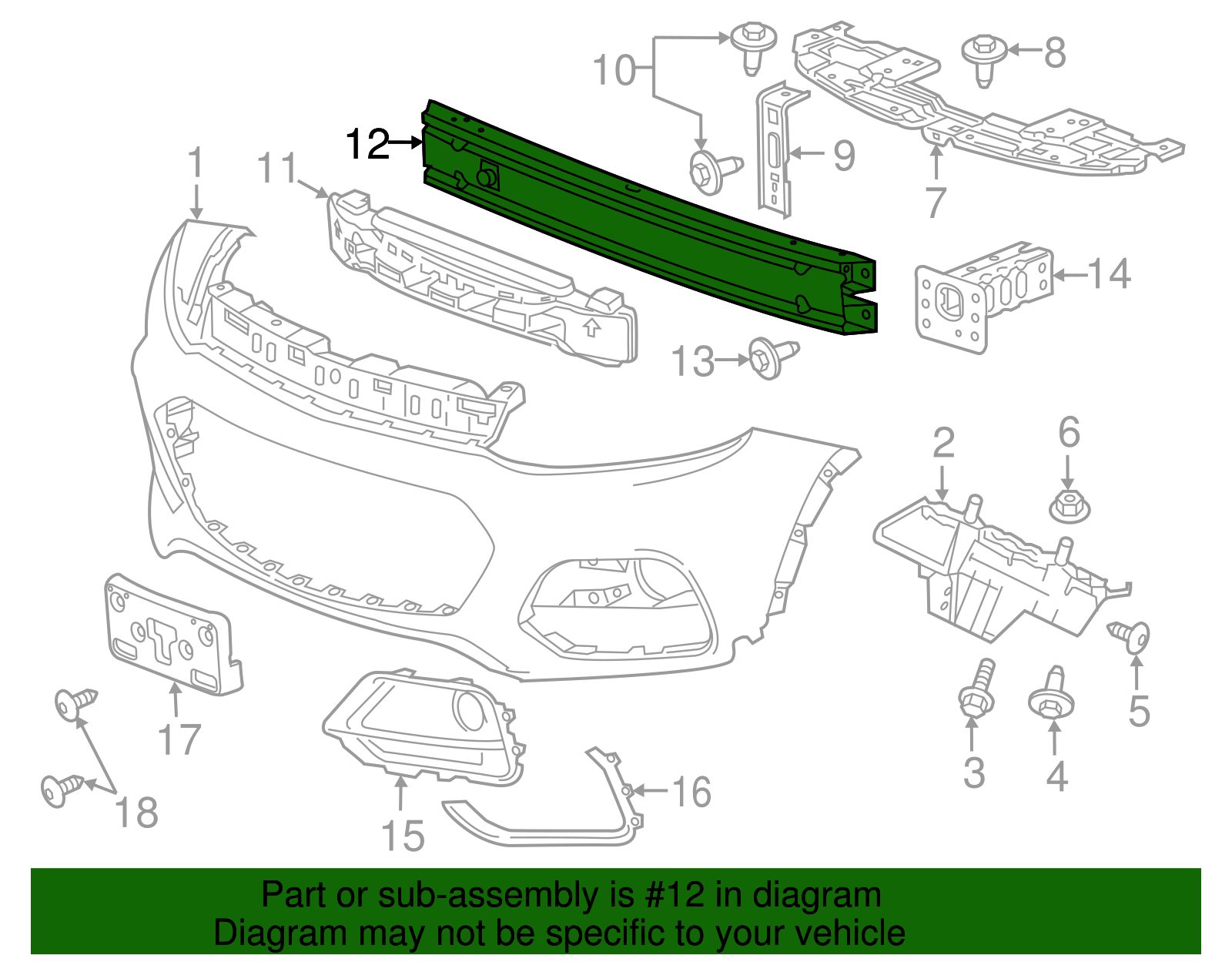 Front Bumper Impact Bar - GM (95942501)