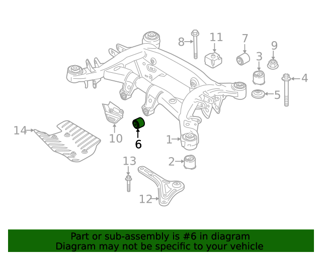 33308067497 20192022 BMW X4 Suspension CrossMember Rubber Mount (33308067497) BMW of