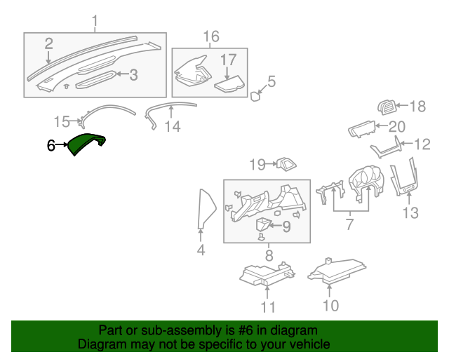 20082012 Chevrolet Malibu Ebony Instrument Panel Cluster Trim Pad