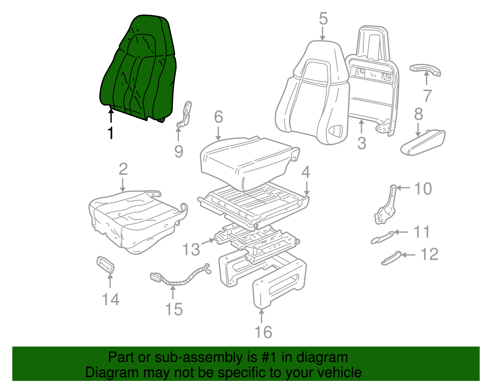 Seat Back Cover - GM (88935422)