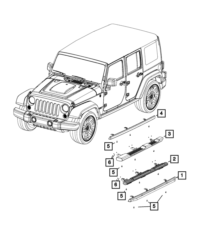 2012-2018 Jeep Body Side Sill, Right 5182664AG | My Mopar Parts