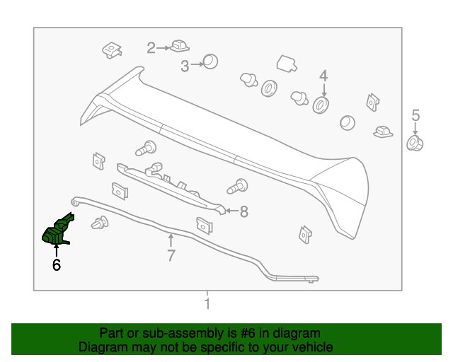 20142020 Acura MDX Nozzle, Rear Windshield Washer 76850TZ5A01 OEMAcuraPart