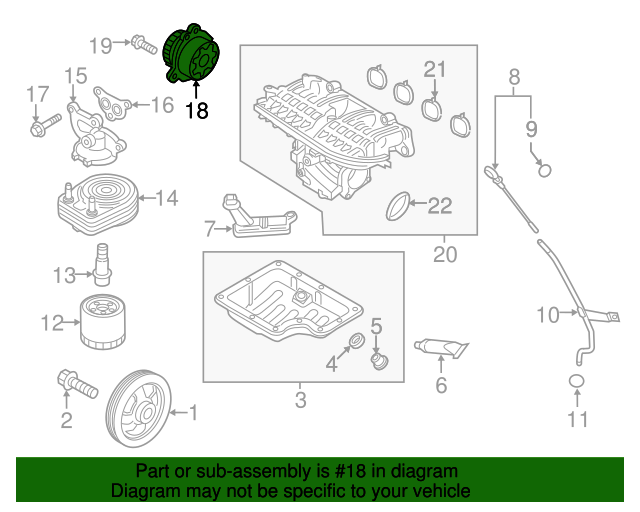 20172020 Hyundai Elantra Oil Pump 2131003800 OEM Parts Online