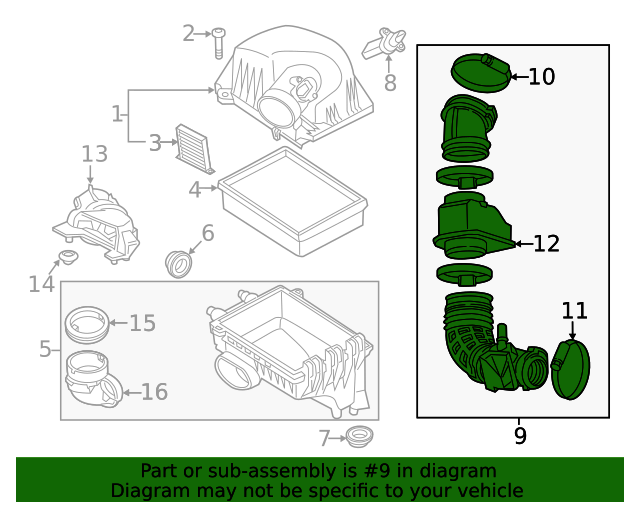 20162019 Buick Encore Air Cleaner Outlet Duct 42366186 GM