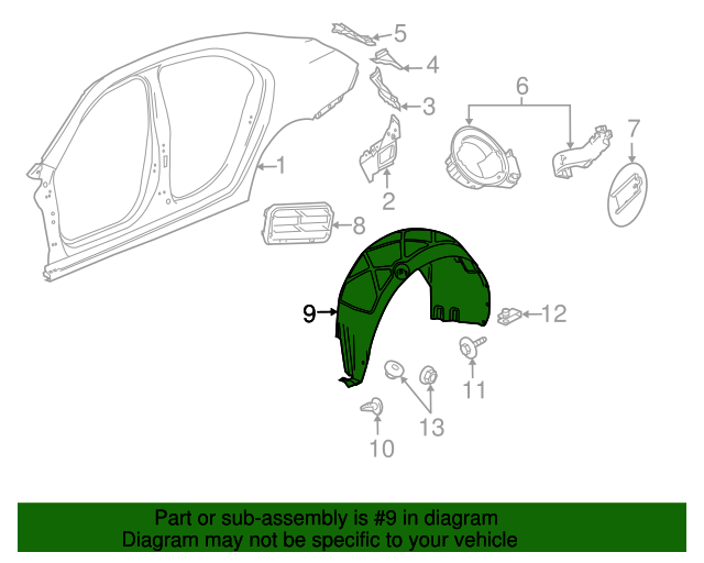 20132016 Chevrolet Wheelhouse Liner Passenger Side (RH) 22885774