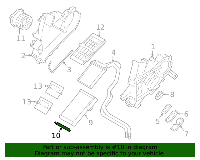 20192022 Subaru Ascent Evaporator Core Insulator 72144XC03A Subaru Parts Store