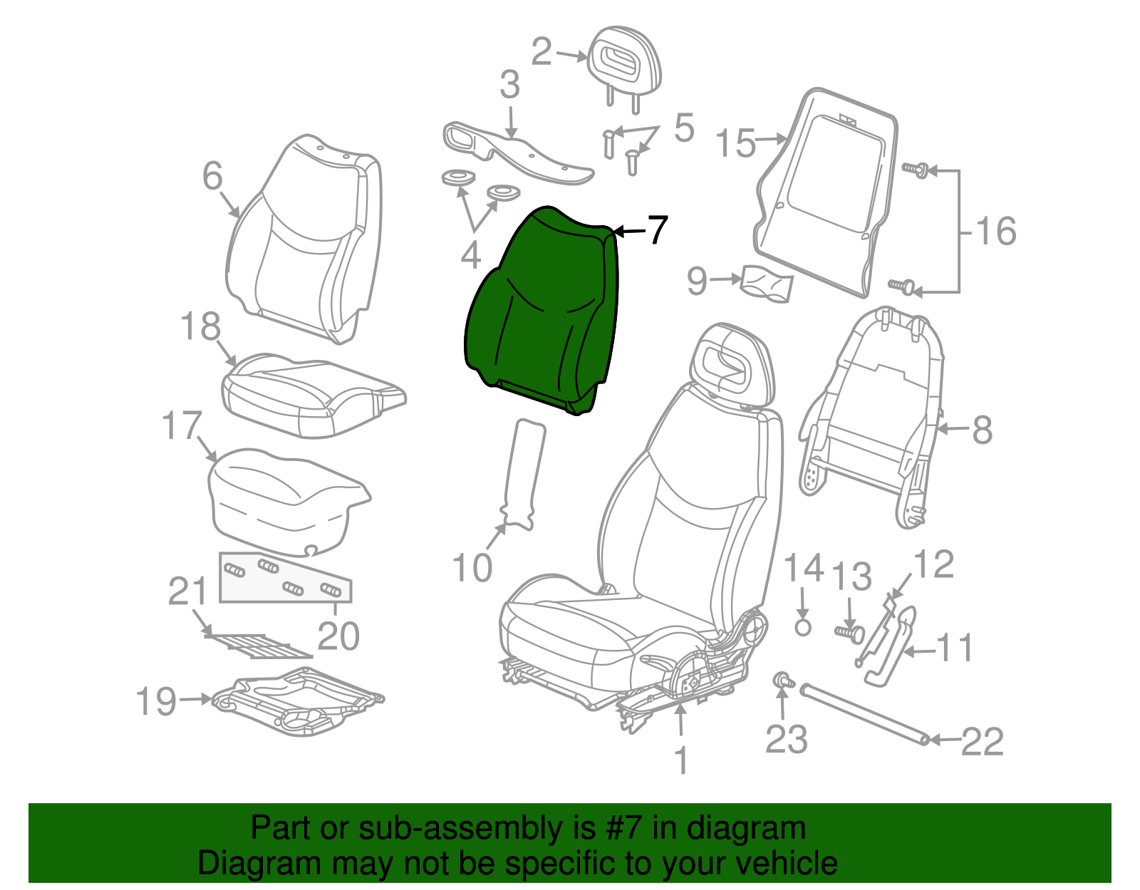 Pad, P/Seat Black Cushion - GM (10356280)