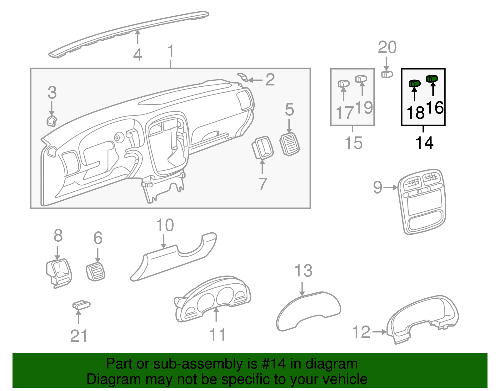 Switch Assembly, Elekk Trac Control              *Ebony - GM (09135225)