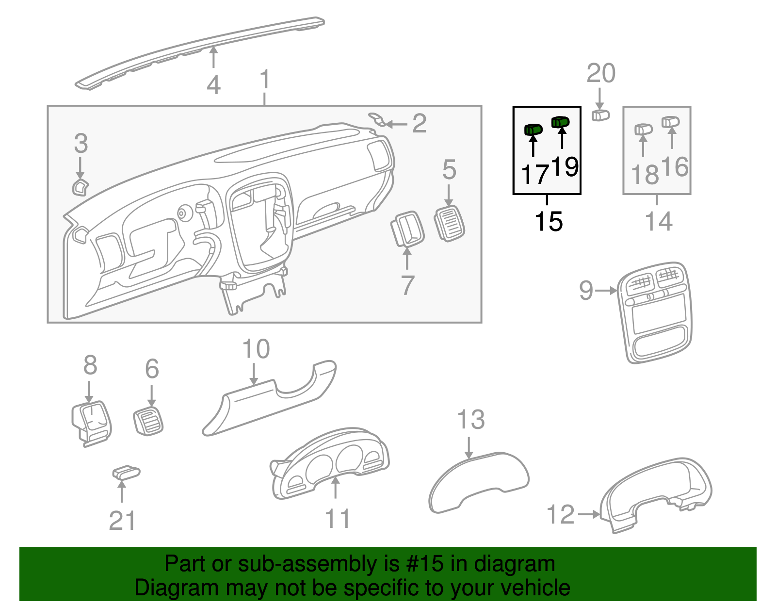 Switch Assembly, D/Seat Heater                   *Ebony - GM (09135224)