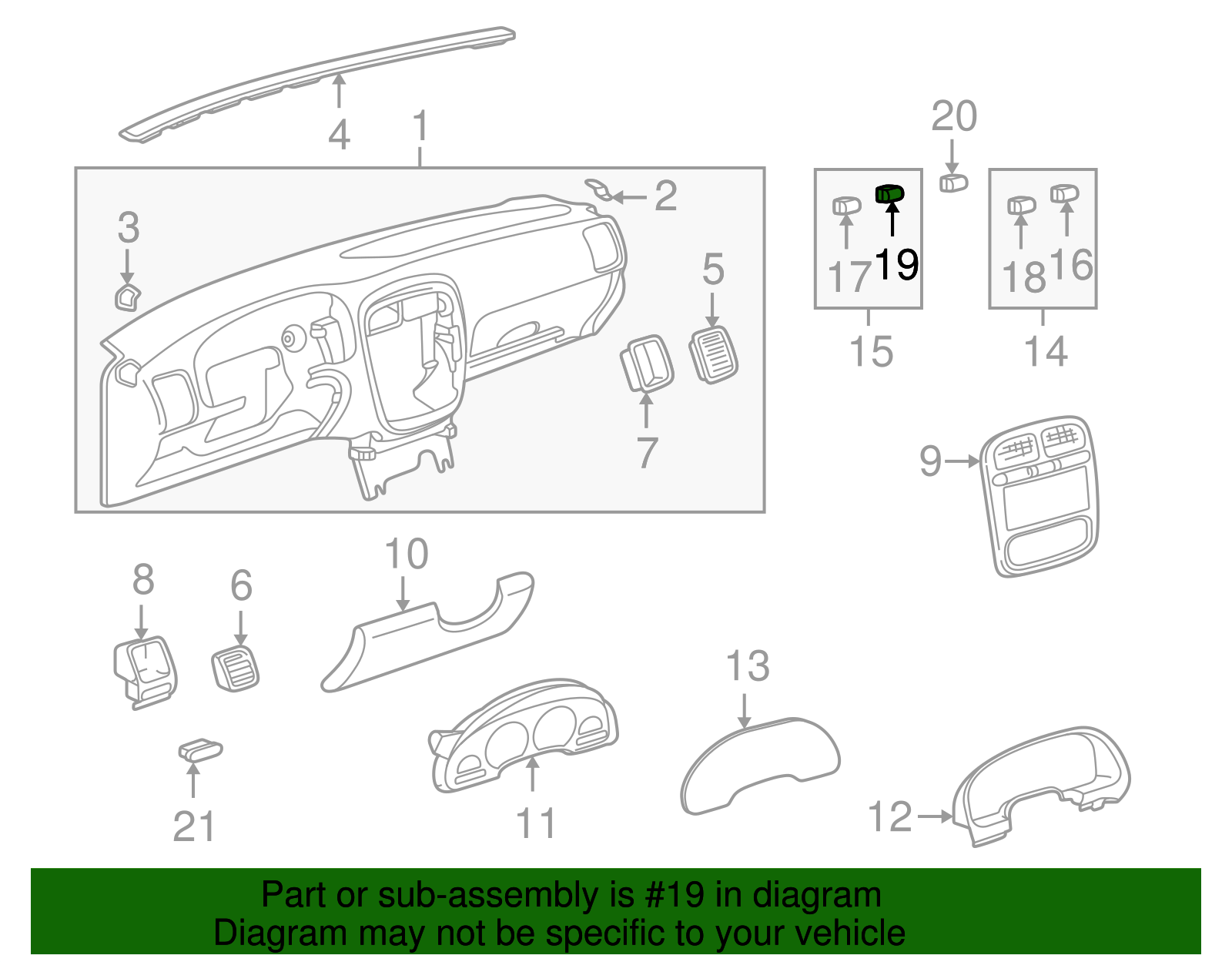 Switch Assembly, Fog Lp                       *Ebony - GM (09135228)