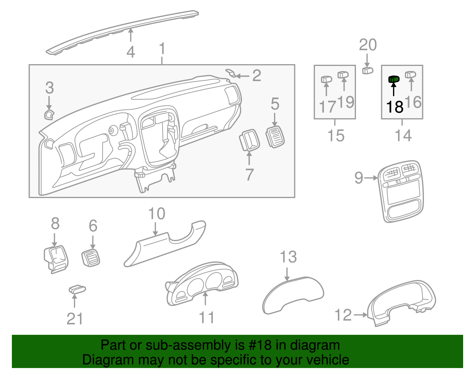 Switch Assembly, Elek Trac Control               *Ebony - GM (09135229)