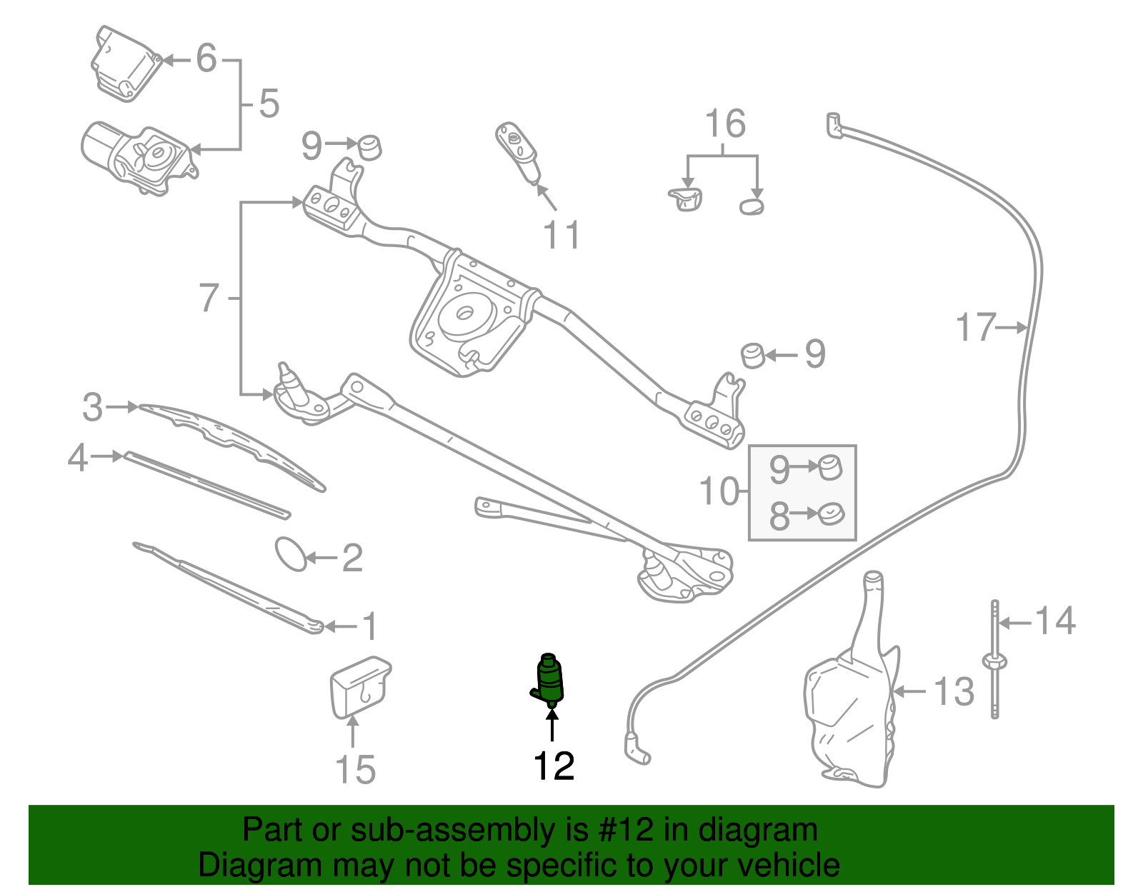 Windshield Washer Pump - GM (89025062)
