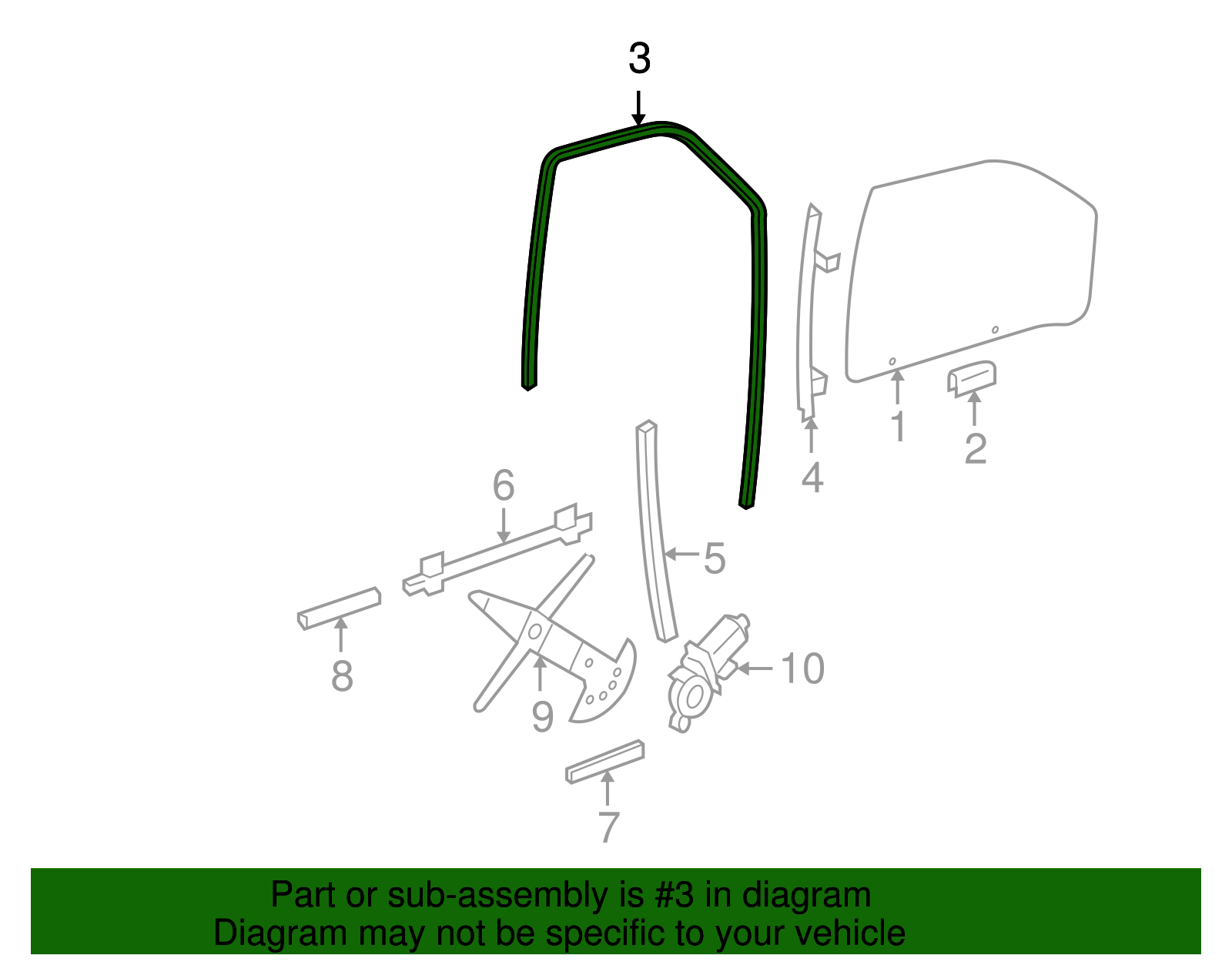 Run Weather-Strip - GM (10294035)