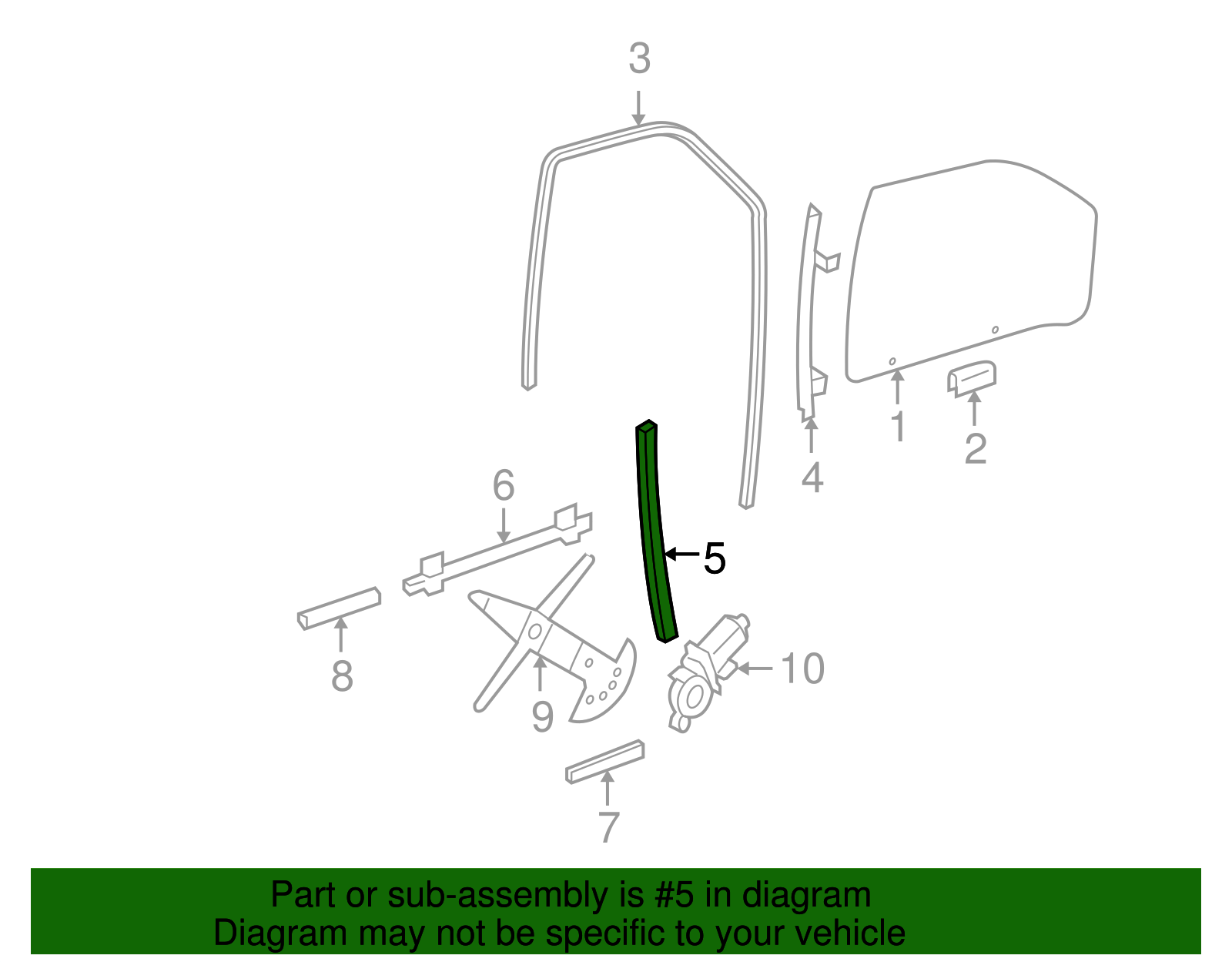Rear Weather-Strip - GM (89044623)