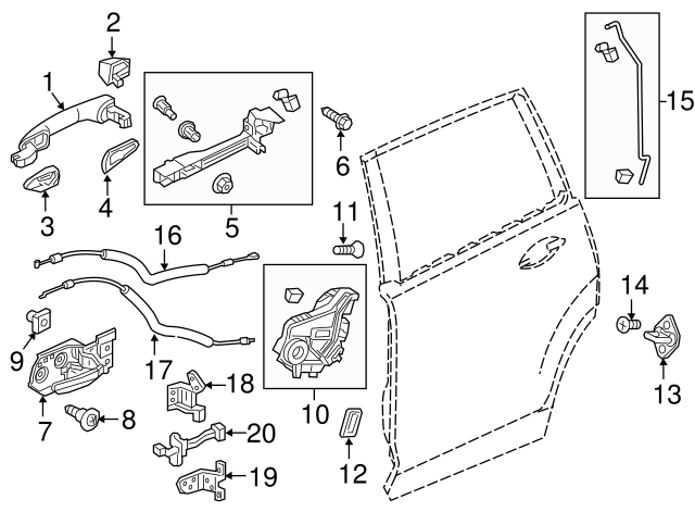 2019-2023 Honda Handle, Outside 72641-T2A-A71YQ | Genuine Honda Parts 