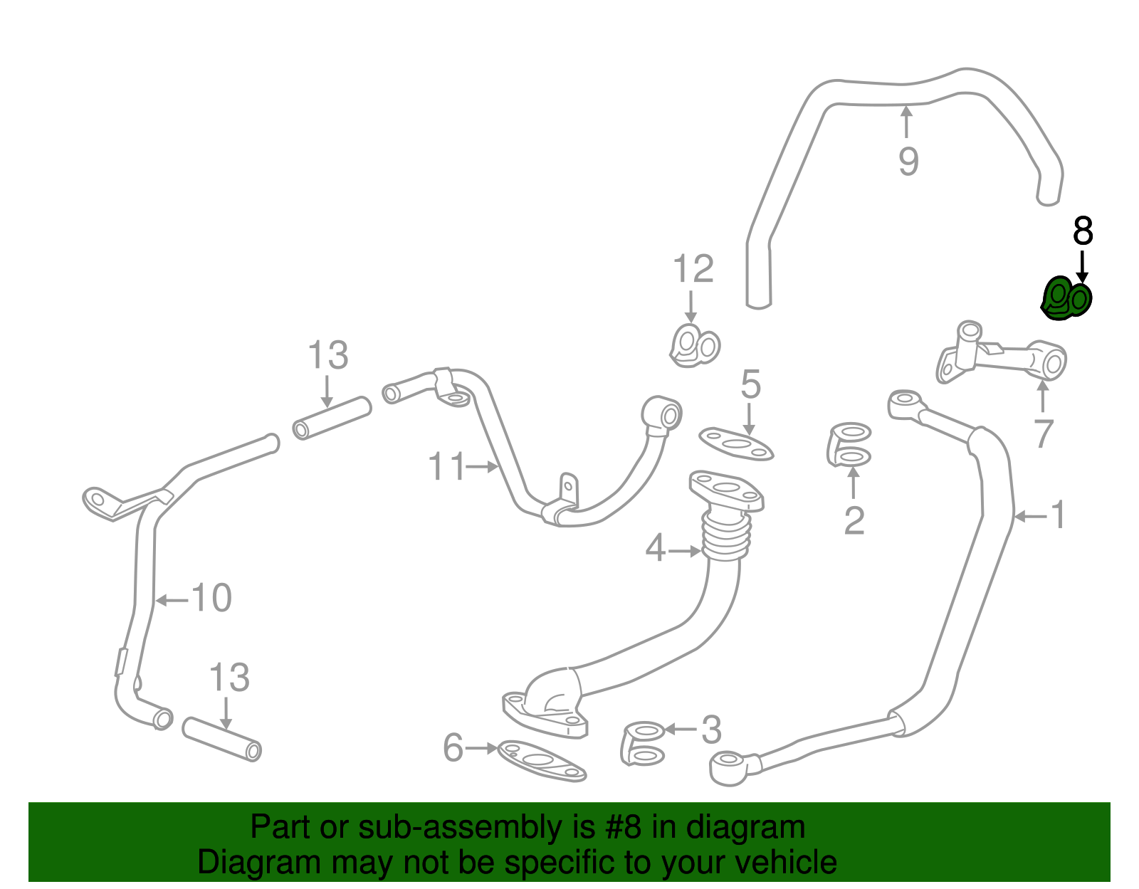 Turbocharger Coolant Feed and Return Pipe Gasket - GM (97373522)