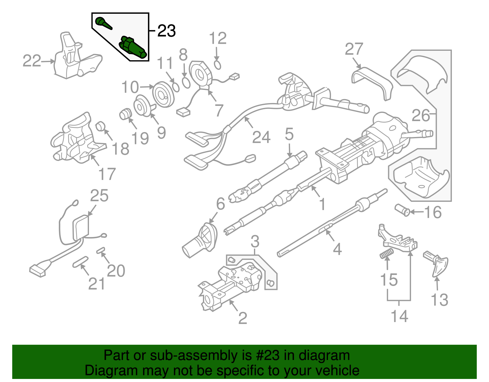 Uncoded Ignition Lock Cylinder - GM (15298923)