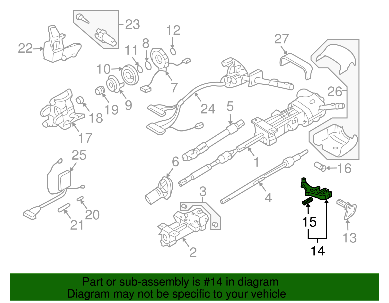 Steering Column Tilt Release Lever - GM (26090202)