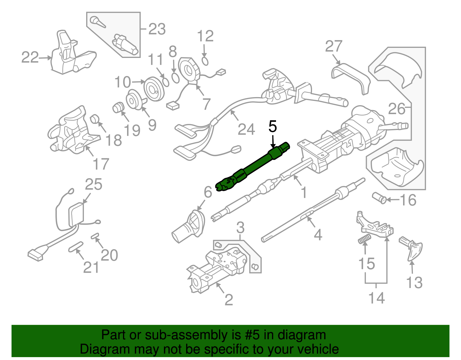 Upper Intermediate Steering Shaft - GM (19329330)