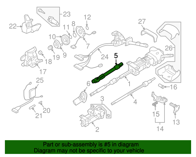 19992007 GM Upper Intermediate Steering Shaft 19329330 GMPartsNow