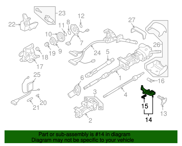 20032014 GM Steering Column Tilt Release Lever 26090202