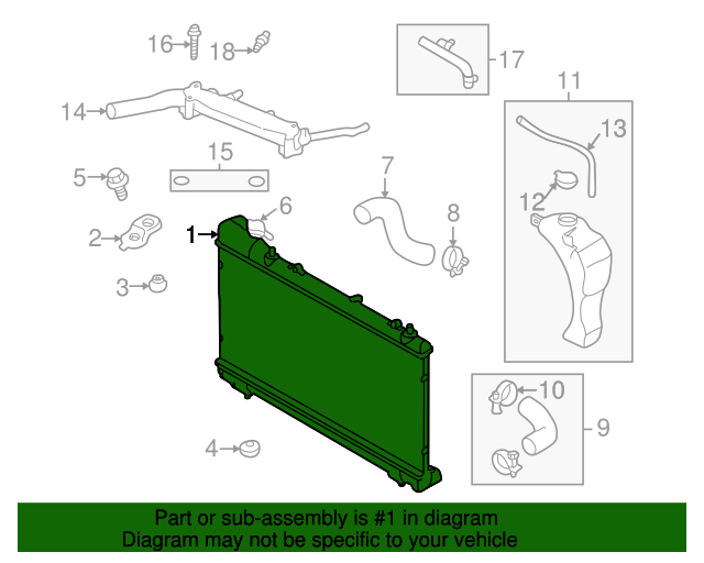 20032006 Subaru Forester Radiator Assembly 45119SA050 Subaru Parts Store