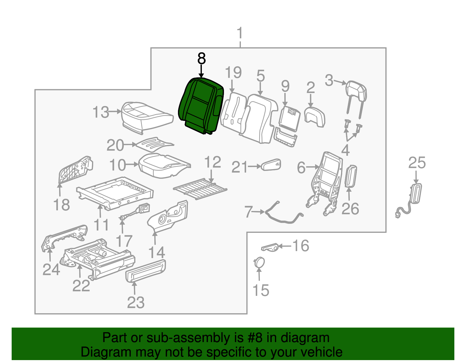 Cover Assembly, P/Seat Black Cushion *Gray - GM (89043129)