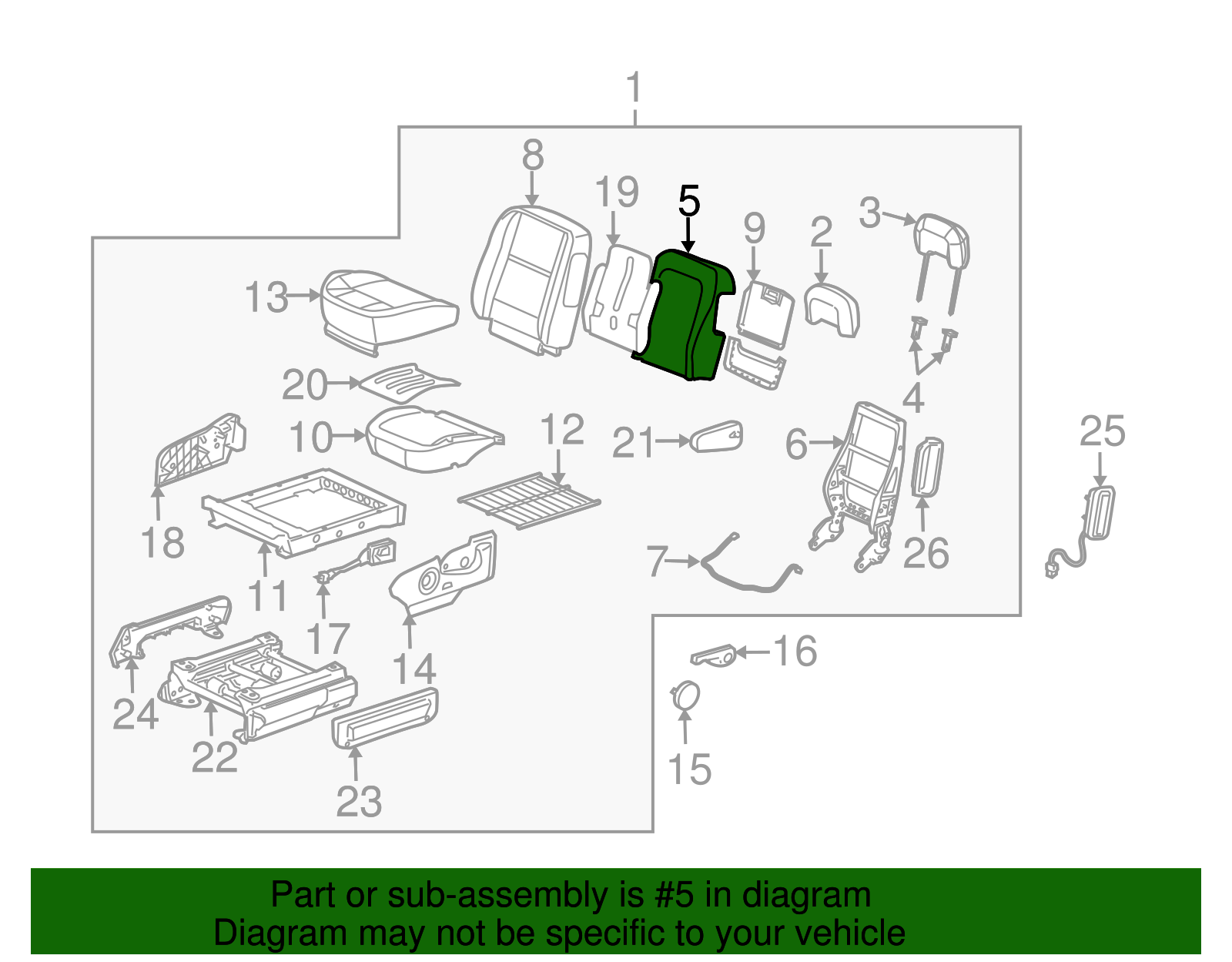 Seat Back Pad - GM (89043140)