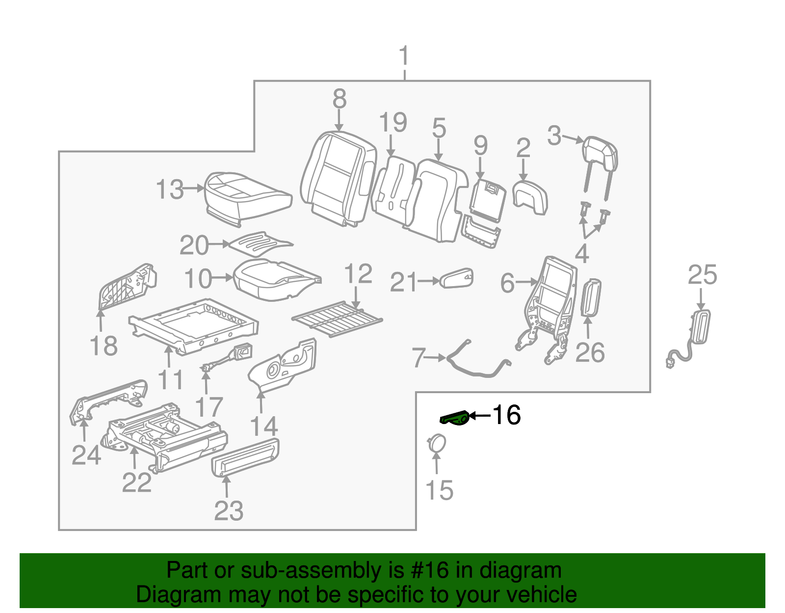 Recline Handle - GM (89043984)