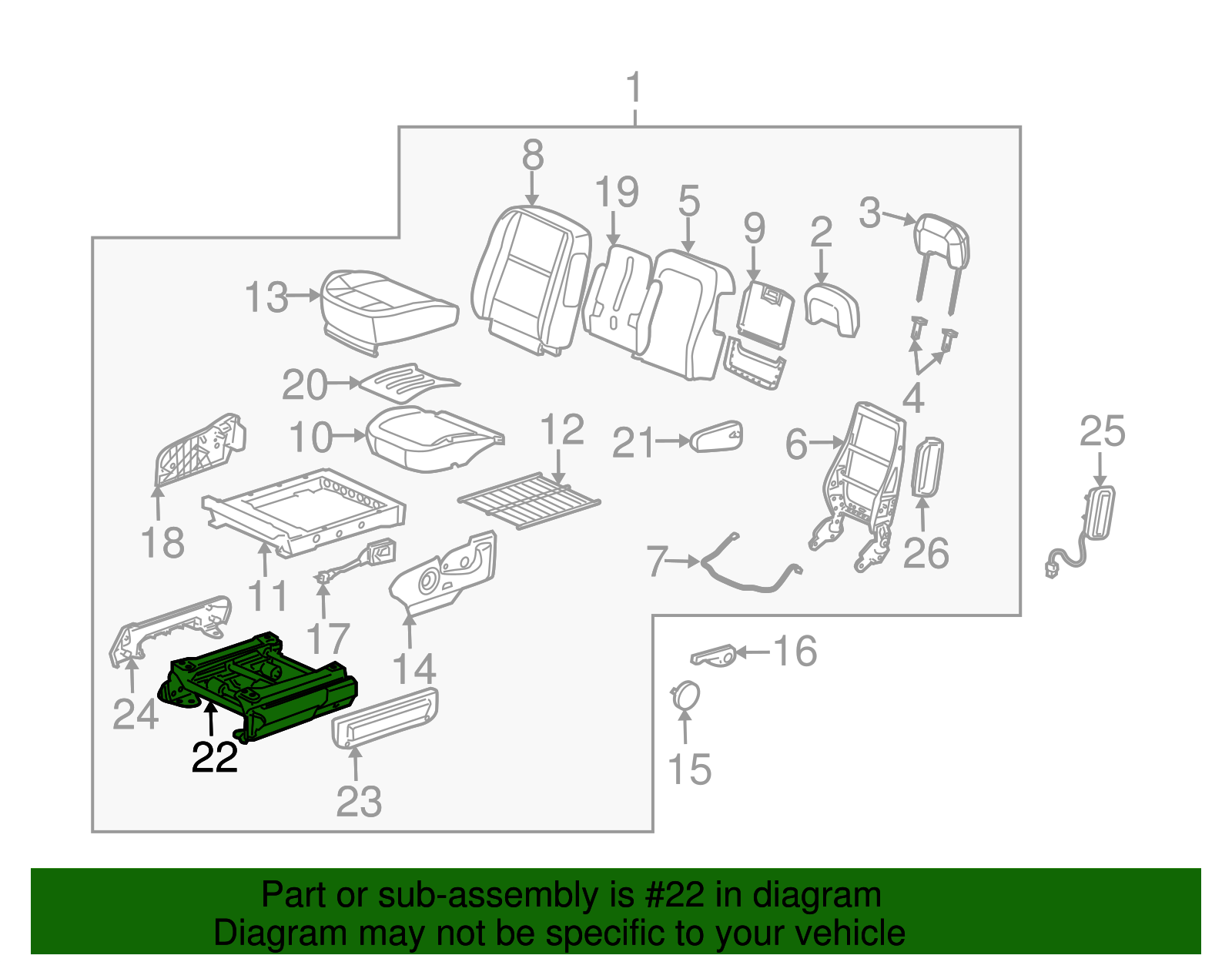 Seat Adjuster - GM (88894932)