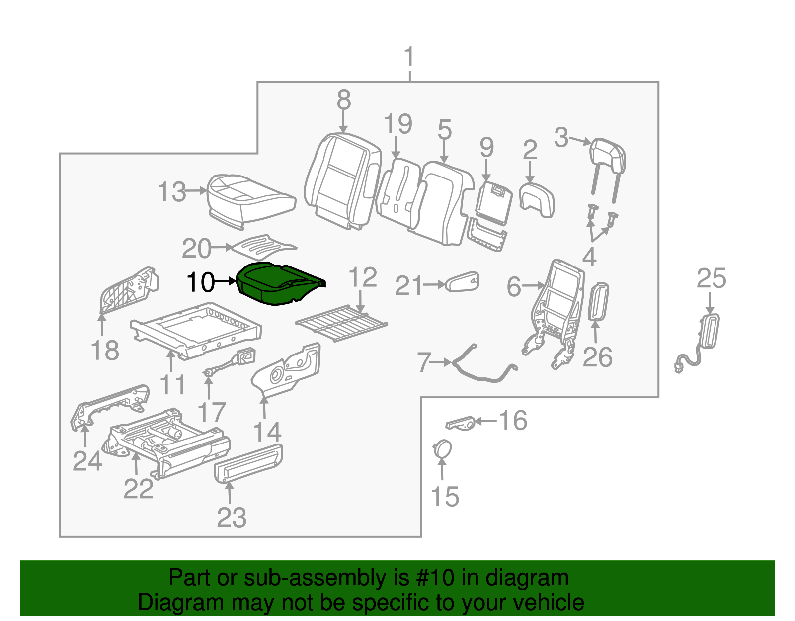 Seat Cushion Pad - GM (89045039)