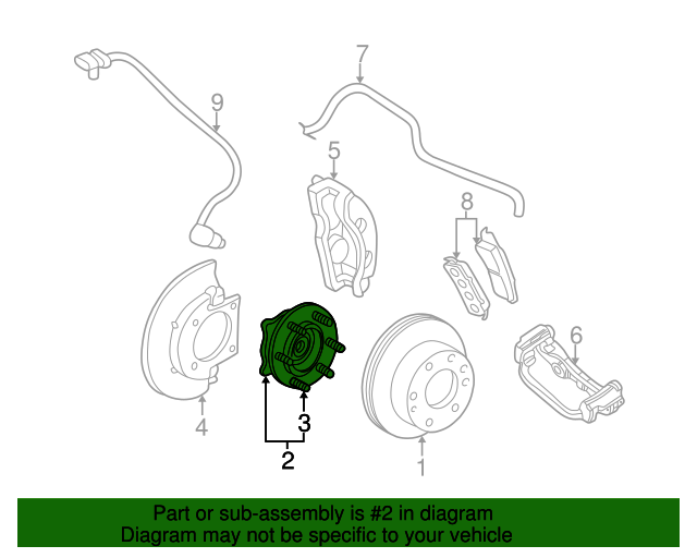 Front Wheel Hub and Bearing Assembly with Wheel Speed Sensor and Wheel ...