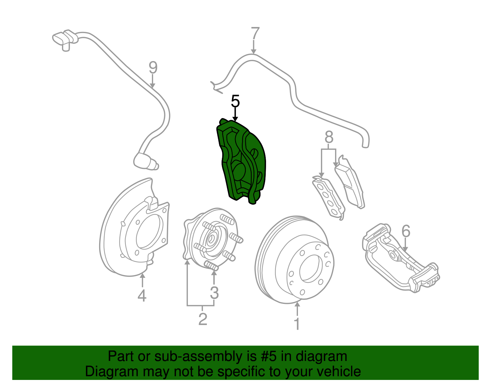 Front Driver Side Disc Brake Caliper Assembly - GM (84394391)