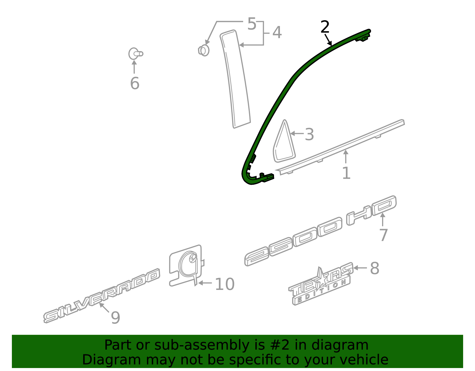 Upper Molding - GM (87850177)
