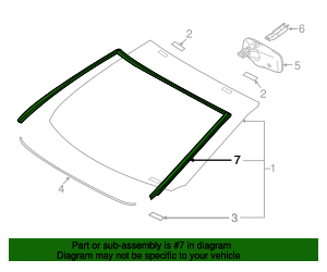 Genuine Toyota Windshield Molding - OEM Part 75533-0C040 Replacement