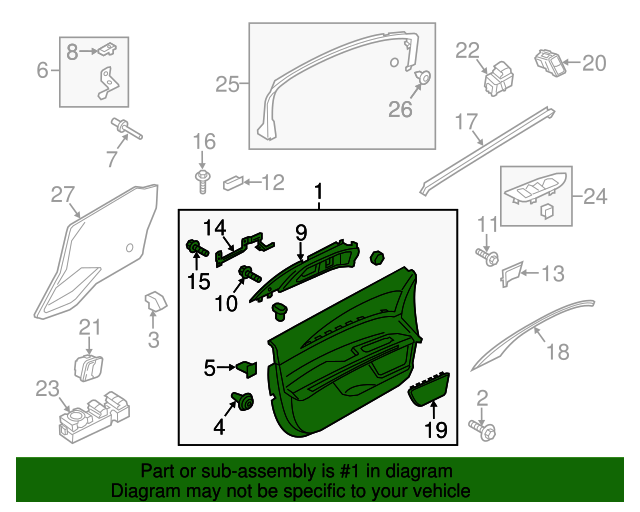 DP5Z5423943BA Panel Assembly Door Trim 20132014 Lincoln MKZ