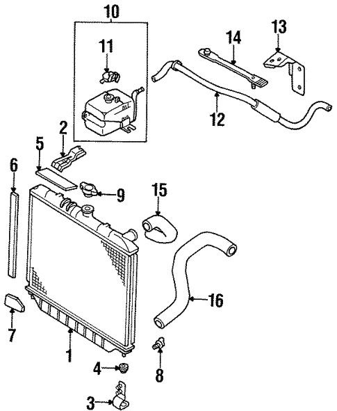 Radiator & Components for 1997 Isuzu Rodeo | Isuzu Parts Center