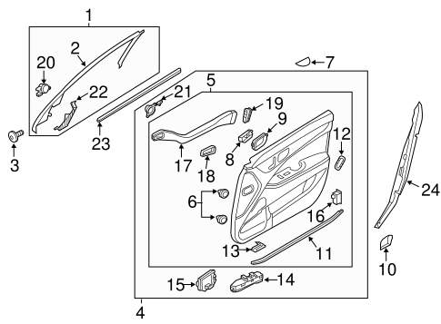 Interior Trim - Front Door for 2012 Hyundai Equus #0