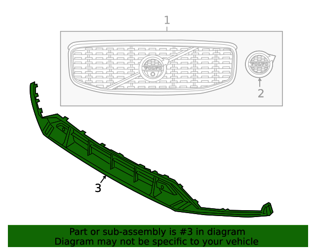 2019-2020 Volvo Lower Grille 31455656 | TascaParts.com