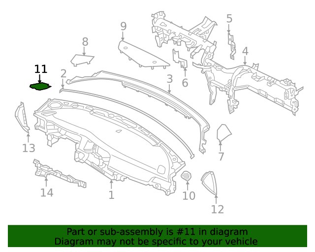 20162018 Kia Optima Defroster Grille Driver's Side (LH) 97383D5000BGG