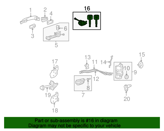 20052015 Toyota Door Lock Cylinder 6905204020 OEM Parts Online